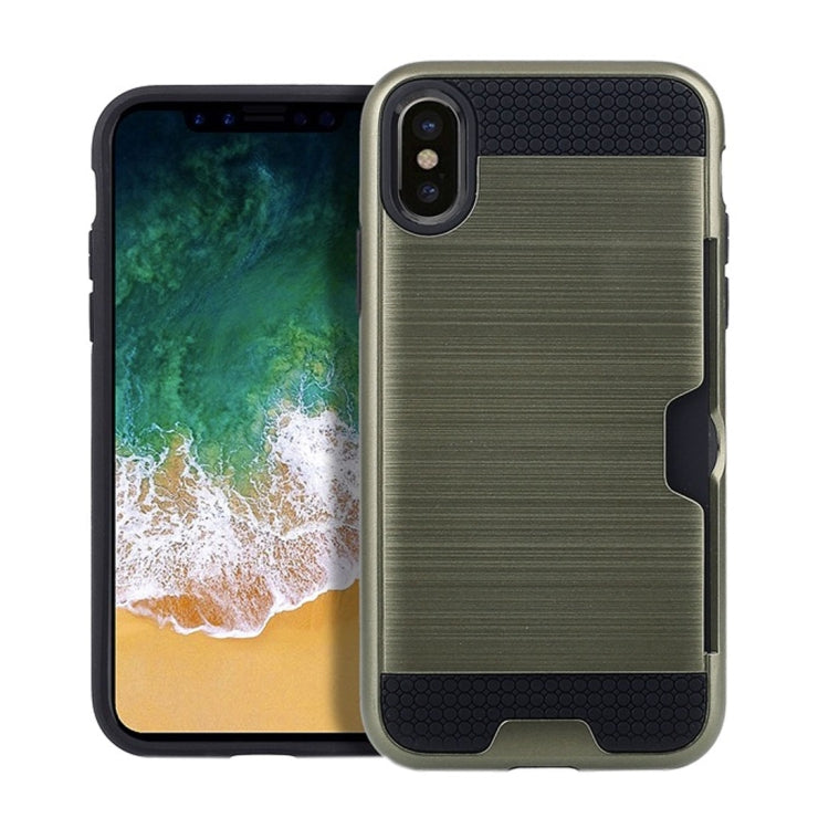 For iPhone X / XS Brushed Texture TPU + PC