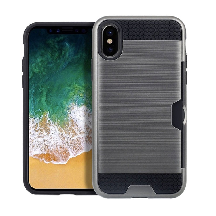For iPhone X / XS Brushed Texture TPU + PC