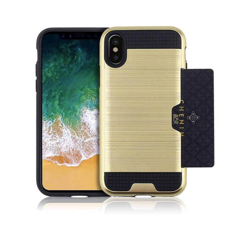 For iPhone X / XS Brushed Texture TPU + PC