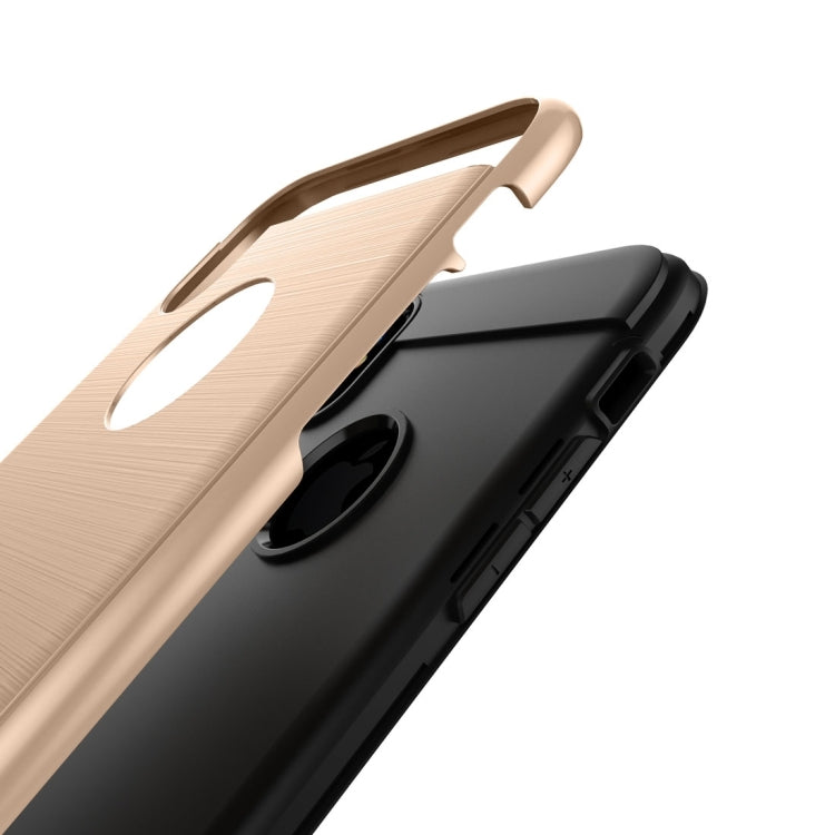 For iPhone X / XS Brushed Texture TPU + PC Dropproof Protective Back Cover Case