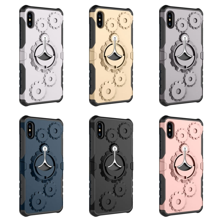 For iPhone X / XS Gearwheel Style TPU + PC Multi-function Outdoor Sports Protective Back Cover Case With 360 Degree Rotatable Holder & Armband