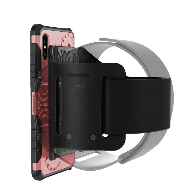 For iPhone X / XS Gearwheel Style TPU + PC Multi-function Outdoor Sports Protective Back Cover Case With 360 Degree Rotatable Holder & Armband