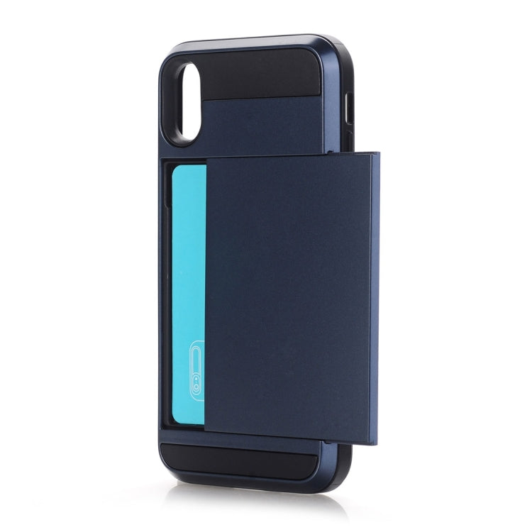 For iPhone X / XS Detachable TPU + PC Protective Back Cover Case with Card Slot