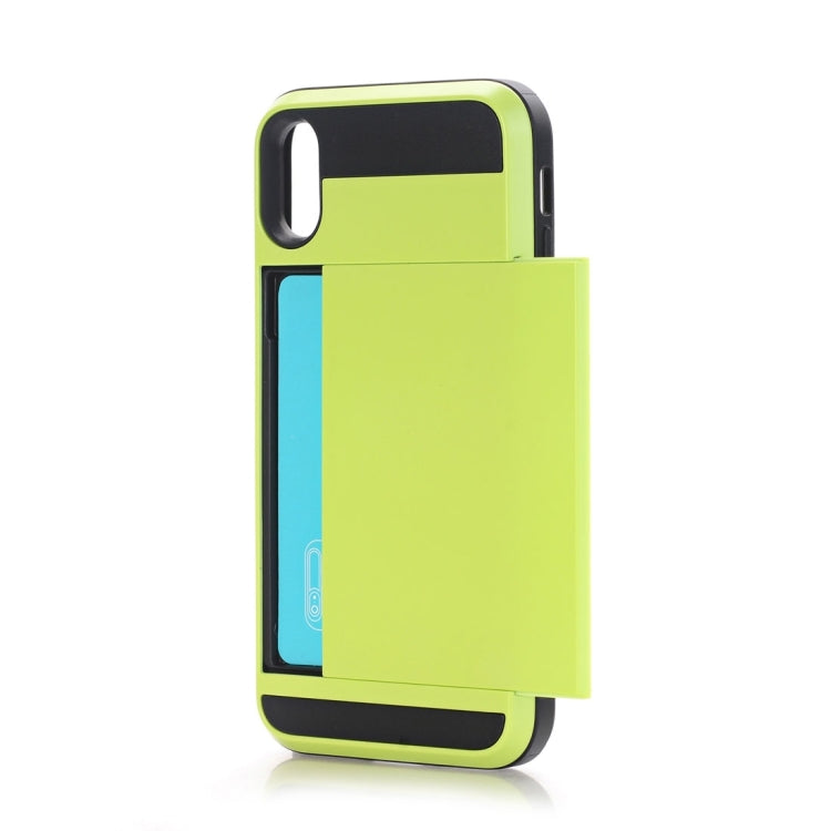 For iPhone X / XS Detachable TPU + PC Protective Back Cover Case with Card Slot