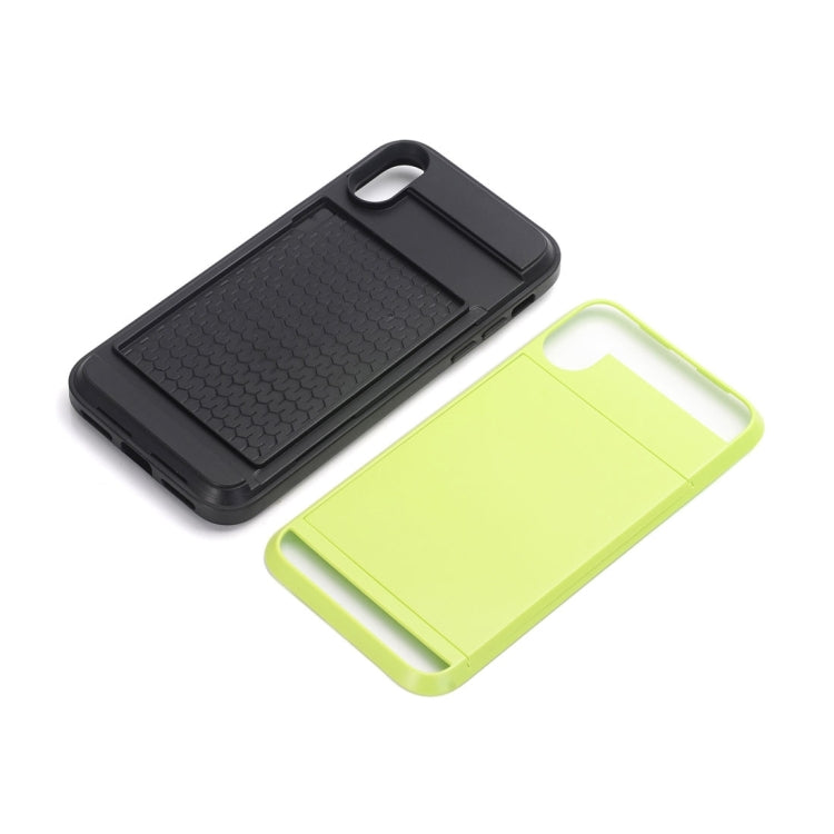 For iPhone X / XS Detachable TPU + PC Protective Back Cover Case with Card Slot