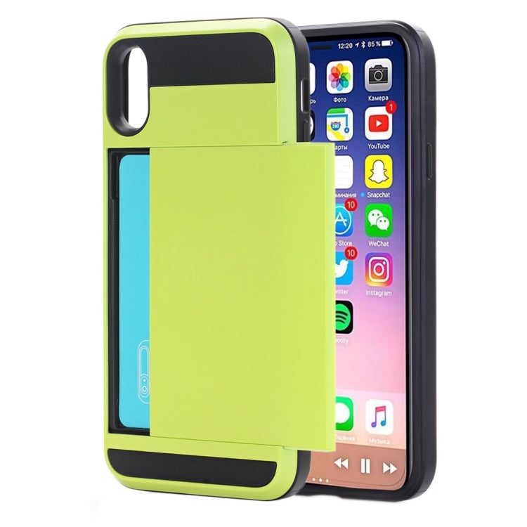 For iPhone X / XS Detachable TPU + PC Protective Back Cover Case with Card Slot