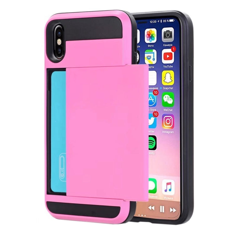 For iPhone X / XS Detachable TPU + PC Protective Back Cover Case with Card Slot
