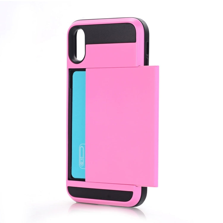 For iPhone X / XS Detachable TPU + PC Protective Back Cover Case with Card Slot