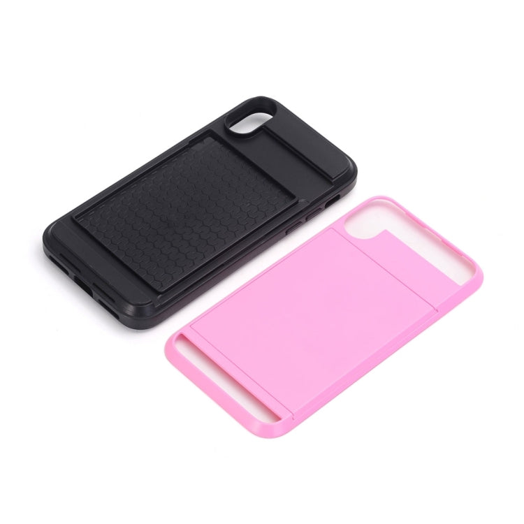 For iPhone X / XS Detachable TPU + PC Protective Back Cover Case with Card Slot