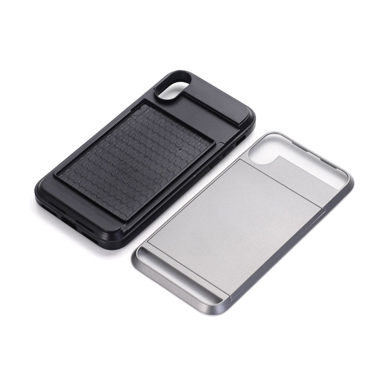 For iPhone X / XS Detachable TPU + PC Protective Back Cover Case with Card Slot