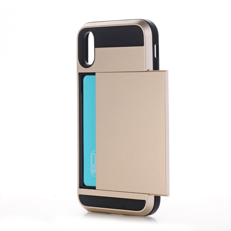 For iPhone X / XS Detachable TPU + PC Protective Back Cover Case with Card Slot