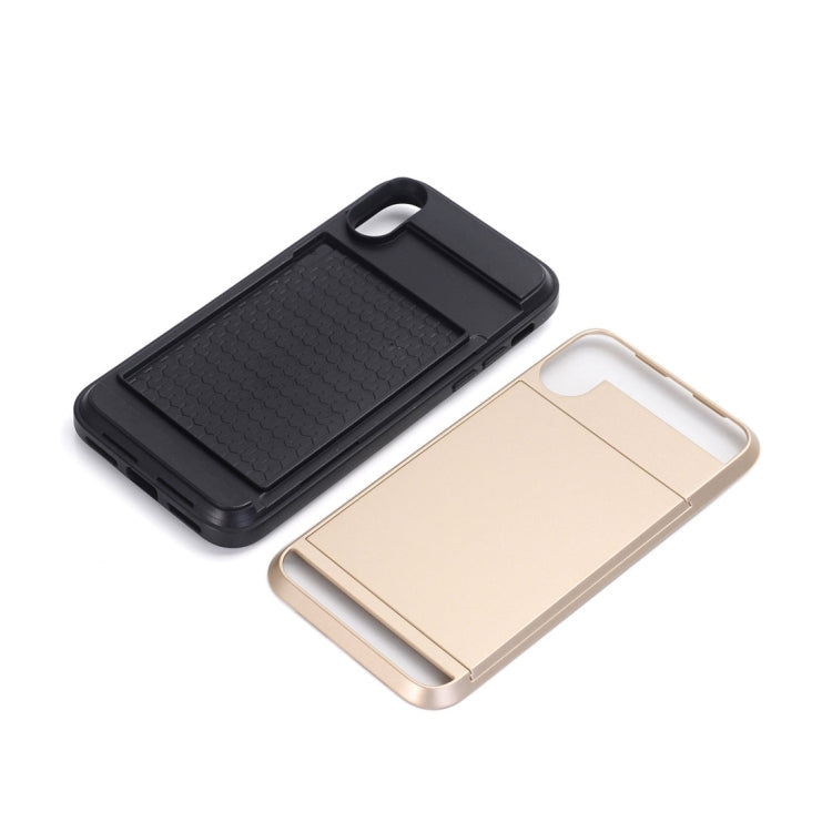 For iPhone X / XS Detachable TPU + PC Protective Back Cover Case with Card Slot
