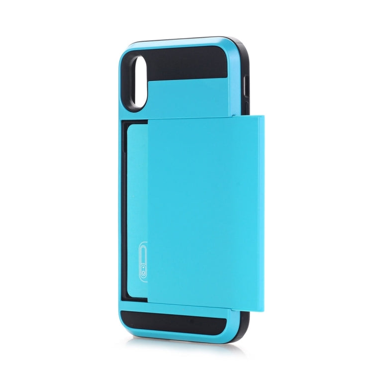 For iPhone X / XS Detachable TPU + PC Protective Back Cover Case with Card Slot