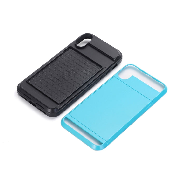 For iPhone X / XS Detachable TPU + PC Protective Back Cover Case with Card Slot