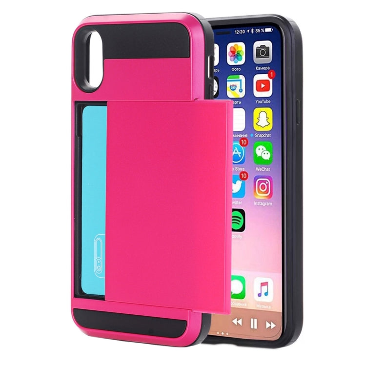 For iPhone X / XS Detachable TPU + PC Protective Back Cover Case with Card Slot
