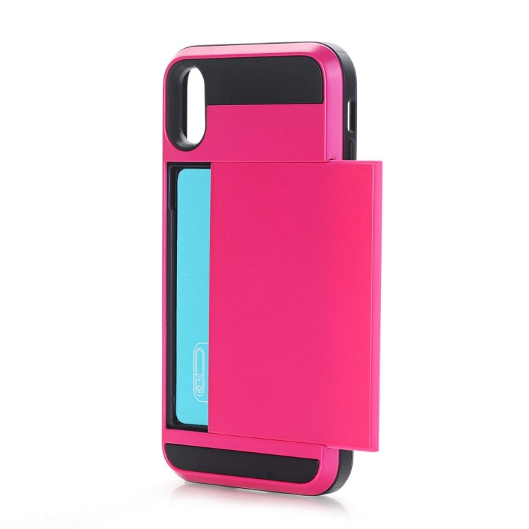 For iPhone X / XS Detachable TPU + PC Protective Back Cover Case with Card Slot