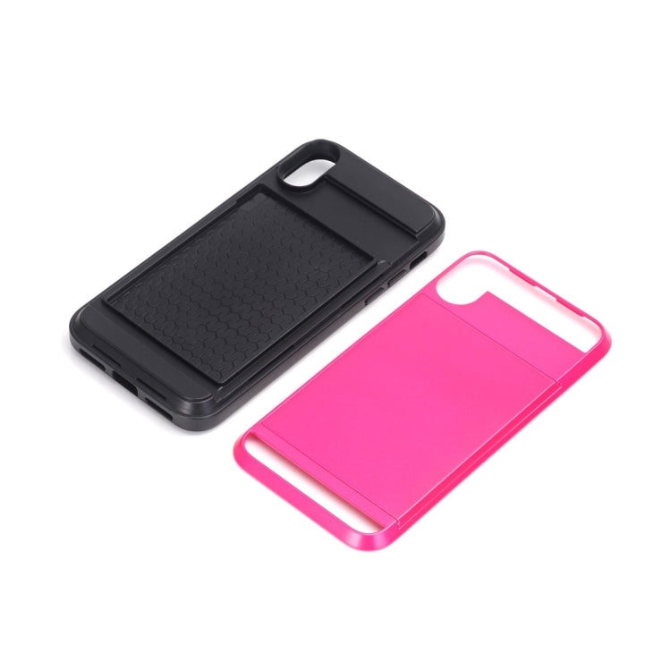 For iPhone X / XS Detachable TPU + PC Protective Back Cover Case with Card Slot