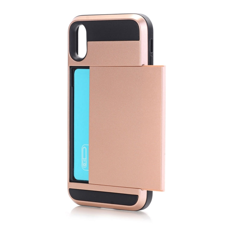For iPhone X / XS Detachable TPU + PC Protective Back Cover Case with Card Slot