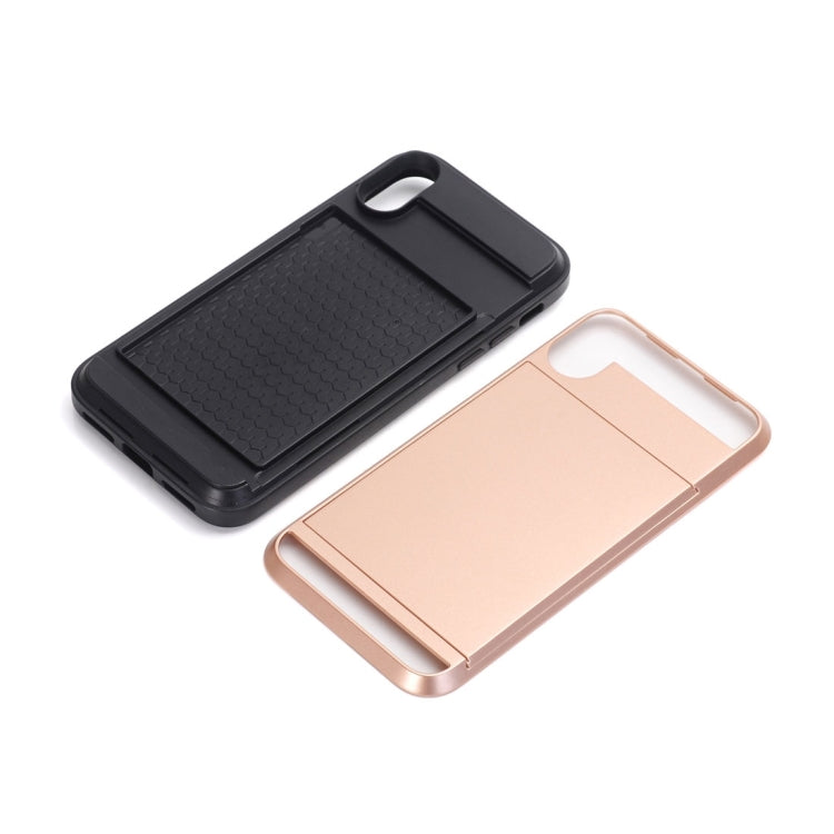 For iPhone X / XS Detachable TPU + PC Protective Back Cover Case with Card Slot