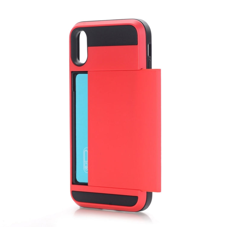 For iPhone X / XS Detachable TPU + PC Protective Back Cover Case with Card Slot