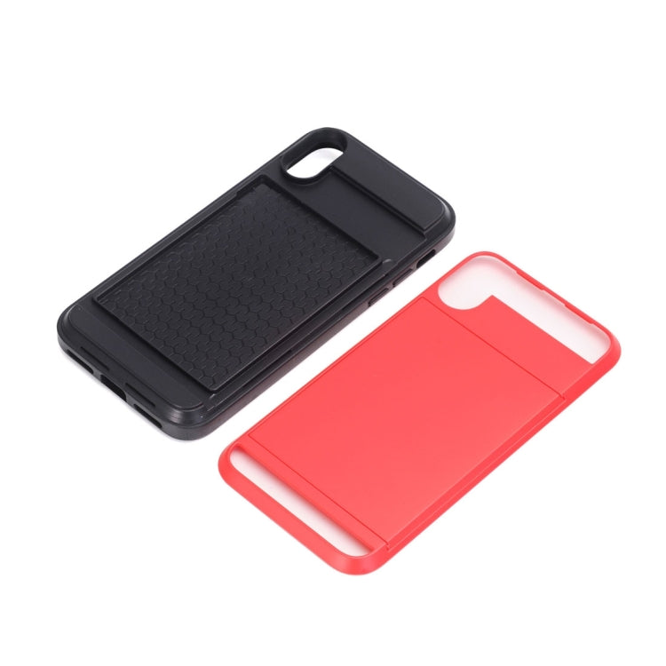 For iPhone X / XS Detachable TPU + PC Protective Back Cover Case with Card Slot