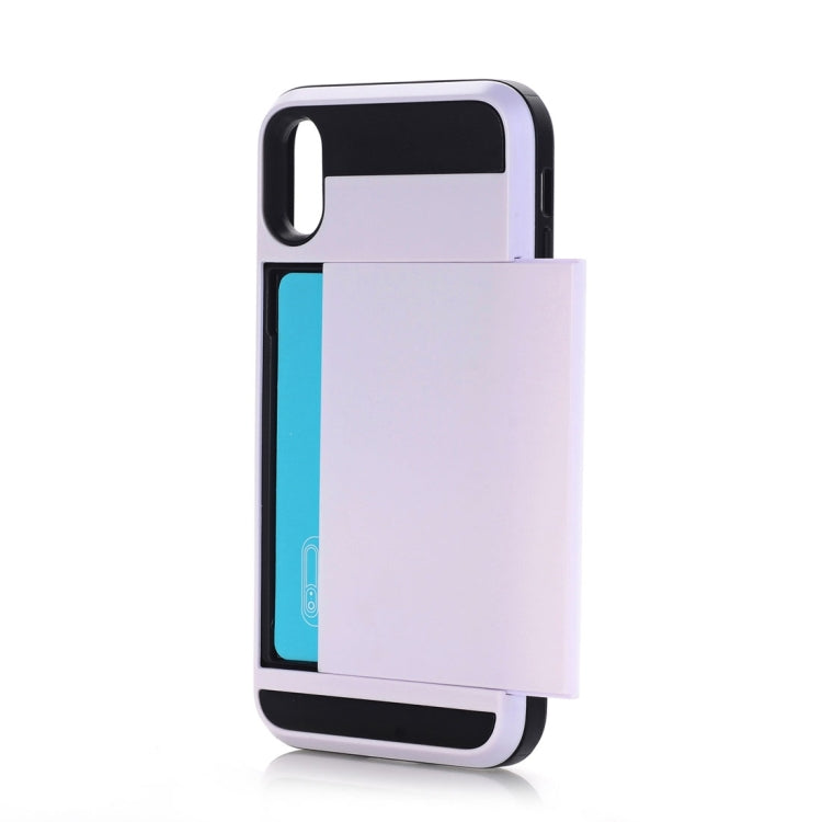 For iPhone X / XS Detachable TPU + PC Protective Back Cover Case with Card Slot