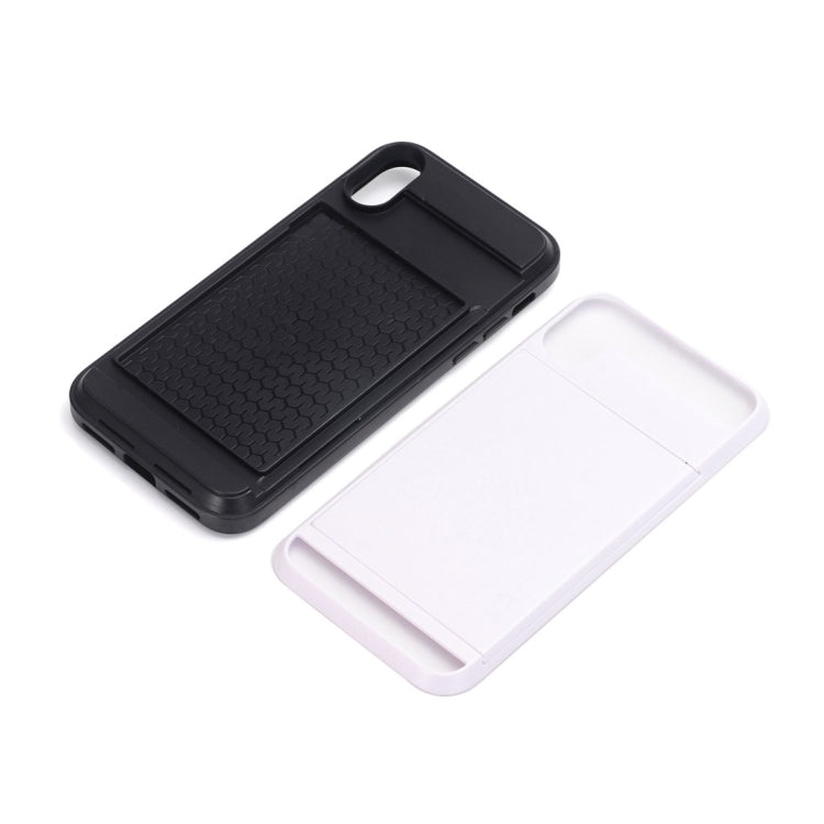 For iPhone X / XS Detachable TPU + PC Protective Back Cover Case with Card Slot