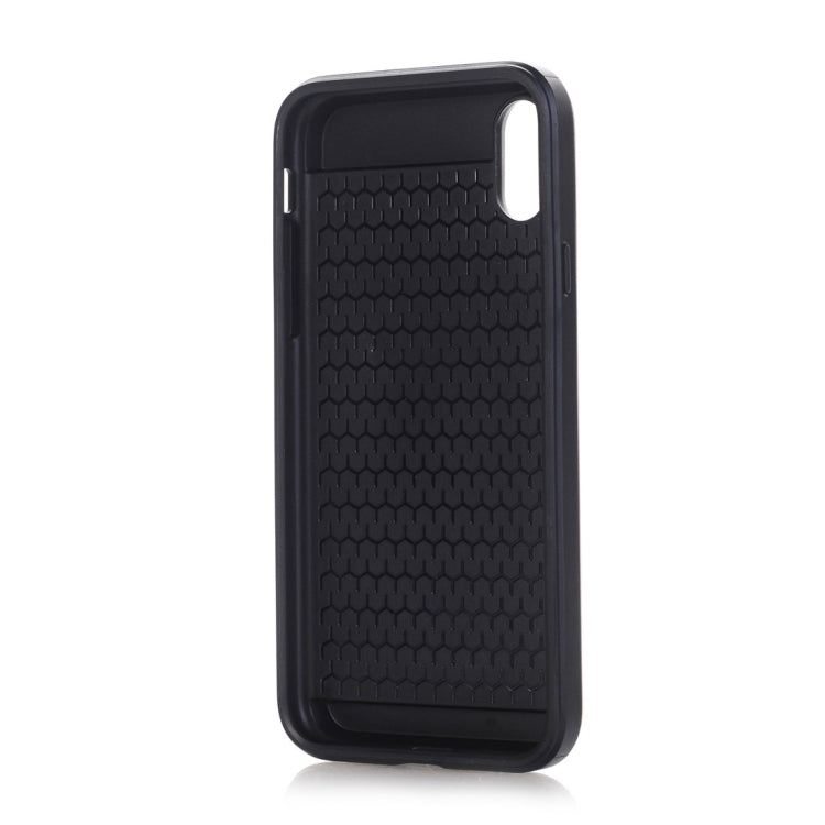 For iPhone X / XS Detachable TPU + PC Protective Back Cover Case with Card Slot