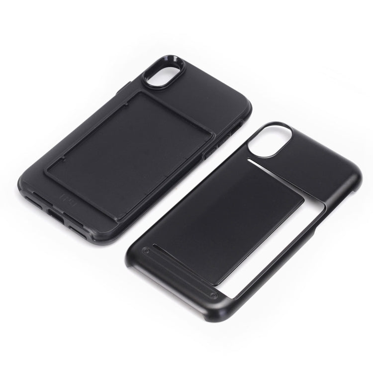 For iPhone X / XS Detachable TPU + PC Dropproof Protective Back Cover Case with Card Slot