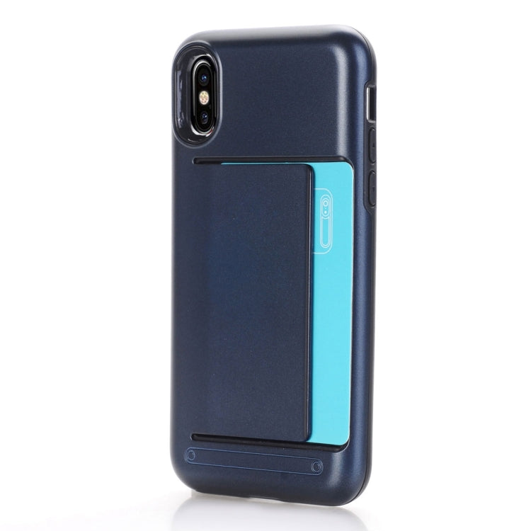 For iPhone X / XS Detachable TPU + PC Dropproof Protective Back Cover Case with Card Slot