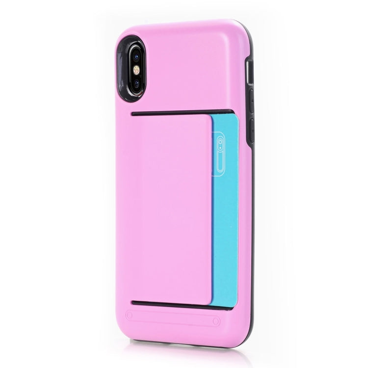 For iPhone X / XS Detachable TPU + PC Dropproof Protective Back Cover Case with Card Slot