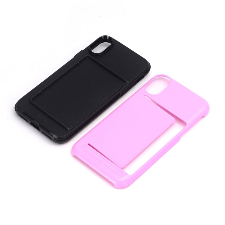 For iPhone X / XS Detachable TPU + PC Dropproof Protective Back Cover Case with Card Slot