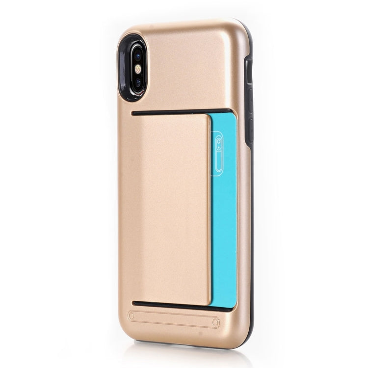 For iPhone X / XS Detachable TPU + PC Dropproof Protective Back Cover Case with Card Slot