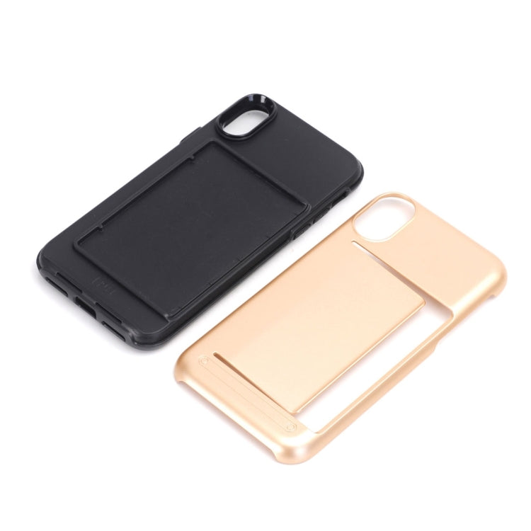 For iPhone X / XS Detachable TPU + PC Dropproof Protective Back Cover Case with Card Slot