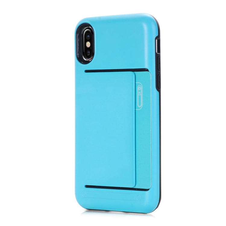 For iPhone X / XS Detachable TPU + PC Dropproof Protective Back Cover Case with Card Slot