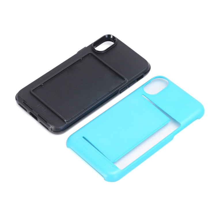 For iPhone X / XS Detachable TPU + PC Dropproof Protective Back Cover Case with Card Slot