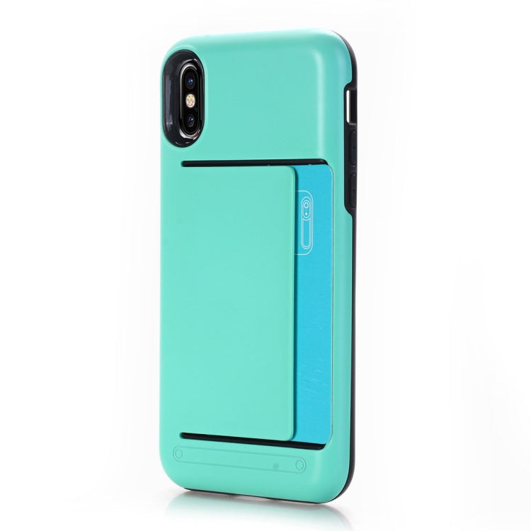 For iPhone X / XS Detachable TPU + PC Dropproof Protective Back Cover Case with Card Slot