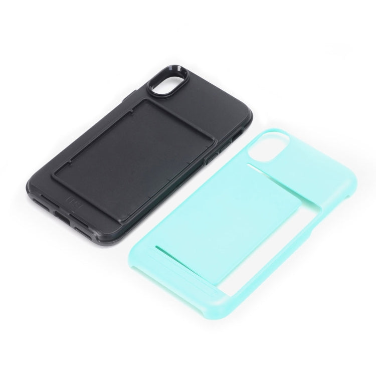 For iPhone X / XS Detachable TPU + PC Dropproof Protective Back Cover Case with Card Slot