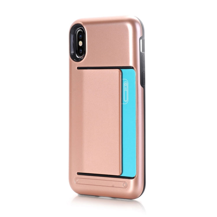 For iPhone X / XS Detachable TPU + PC Dropproof Protective Back Cover Case with Card Slot