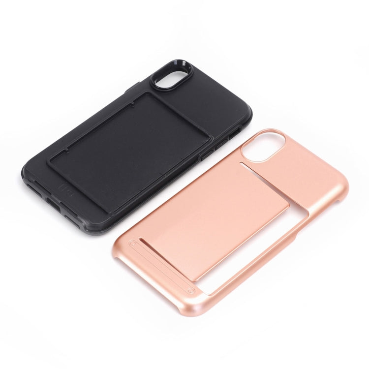 For iPhone X / XS Detachable TPU + PC Dropproof Protective Back Cover Case with Card Slot