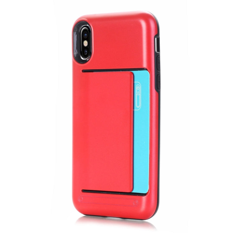 For iPhone X / XS Detachable TPU + PC Dropproof Protective Back Cover Case with Card Slot