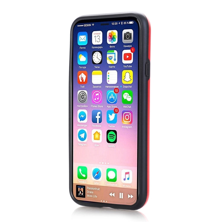 For iPhone X / XS Detachable TPU + PC Dropproof Protective Back Cover Case with Card Slot