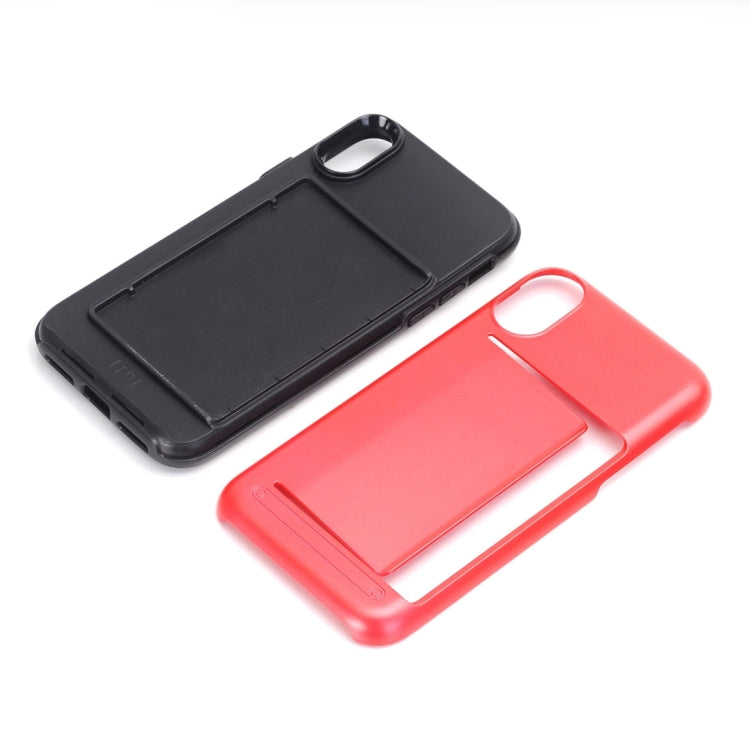 For iPhone X / XS Detachable TPU + PC Dropproof Protective Back Cover Case with Card Slot