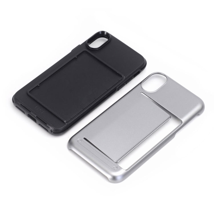 For iPhone X / XS Detachable TPU + PC Dropproof Protective Back Cover Case with Card Slot