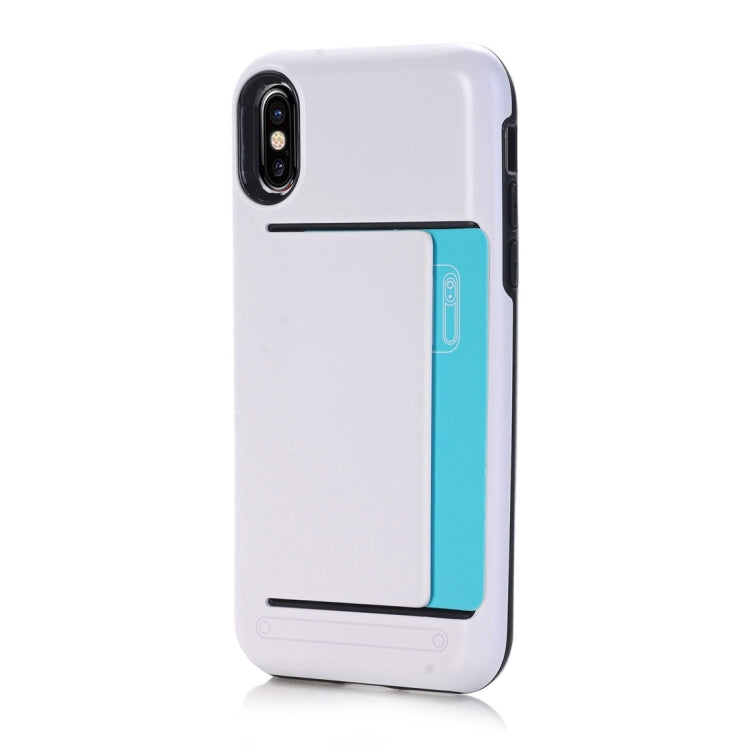 For iPhone X / XS Detachable TPU + PC Dropproof Protective Back Cover Case with Card Slot