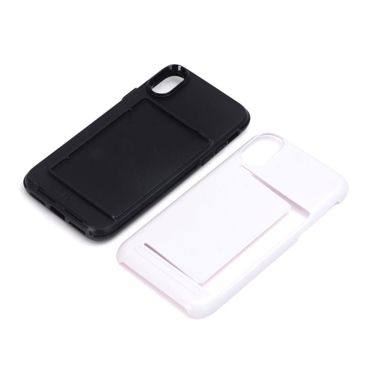 For iPhone X / XS Detachable TPU + PC Dropproof Protective Back Cover Case with Card Slot