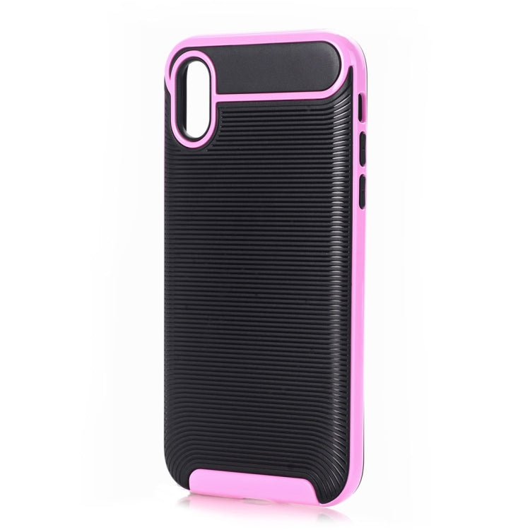For iPhone X / XS Carbon Fiber TPU + Color Hemming PC Detachable Combination Case
