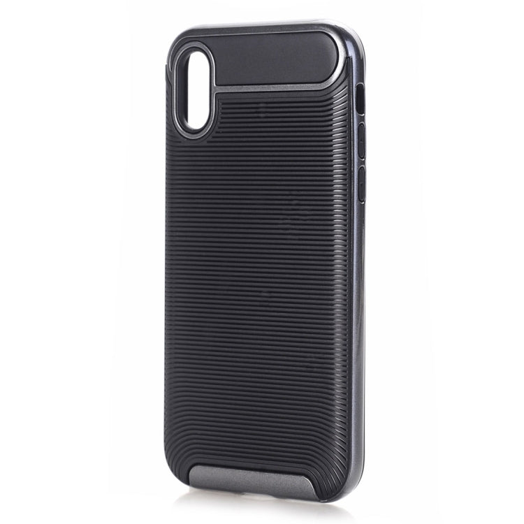 For iPhone X / XS Carbon Fiber TPU + Color Hemming PC Detachable Combination Case