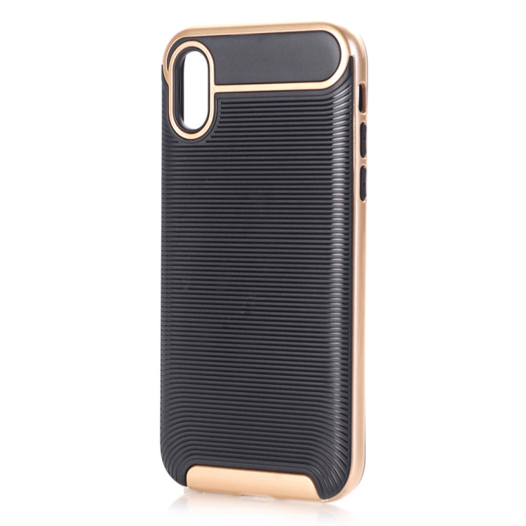 For iPhone X / XS Carbon Fiber TPU + Color Hemming PC Detachable Combination Case
