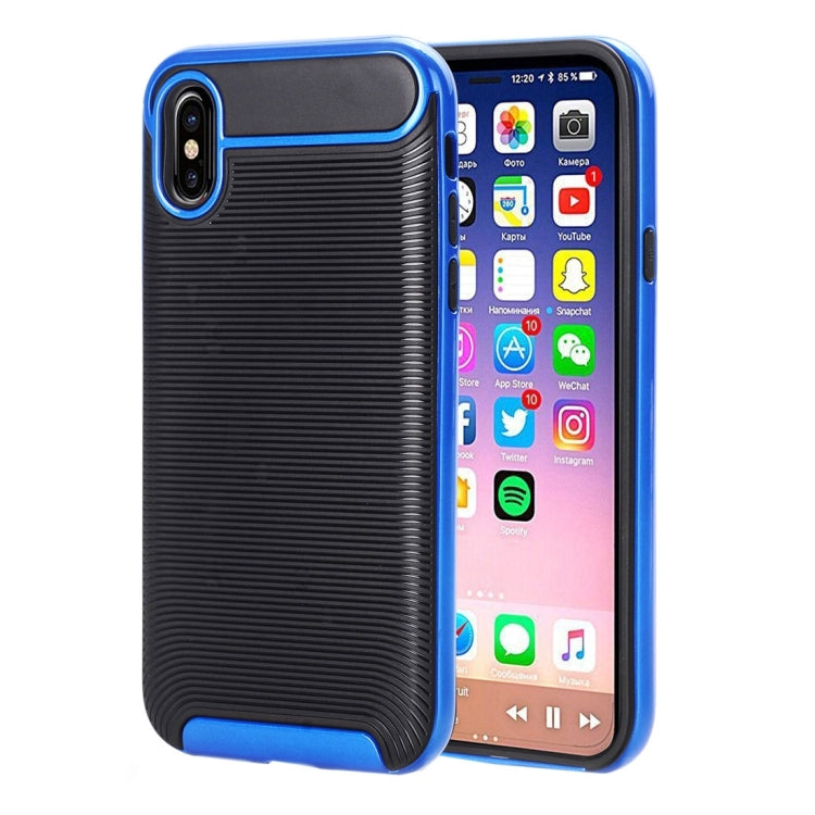 For iPhone X / XS Carbon Fiber TPU + Color Hemming PC Detachable Combination Case